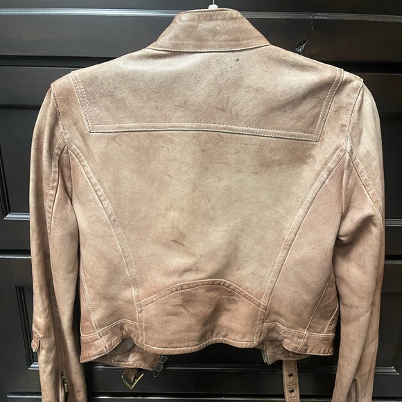 Y2K Blur Italian Leather Jacket. Silk lining. Size 40  US 2 - Picture 2 of 6